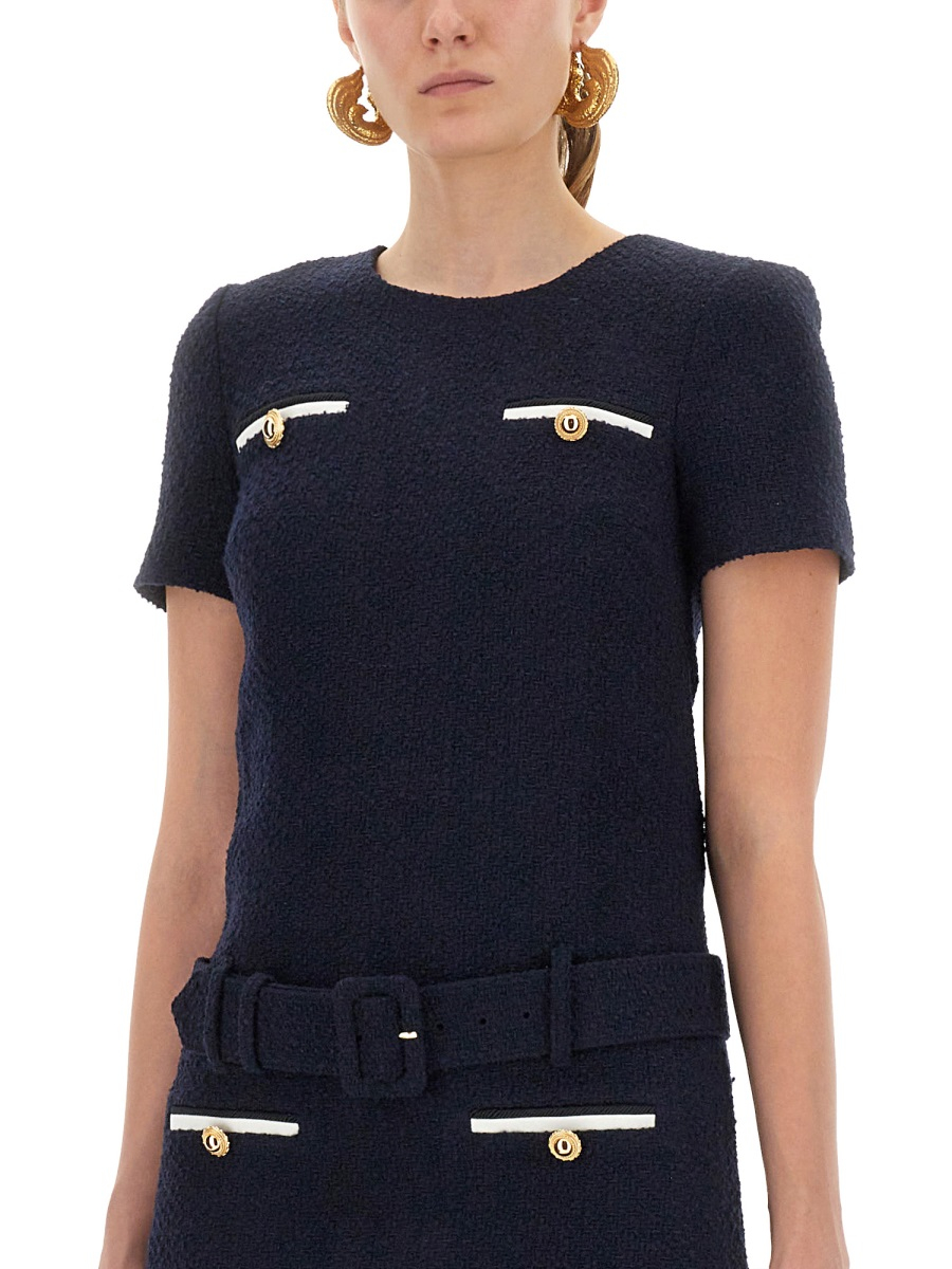 [Self-portrait] Short sleeve dress FW25 PF25-034S-BL_BLUE