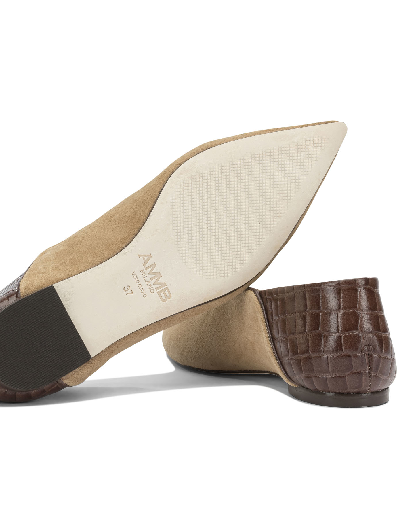 [Ammb Milano] Flat shoes SS26 7110028NOBUCK CAMELCOCCO CAFFE