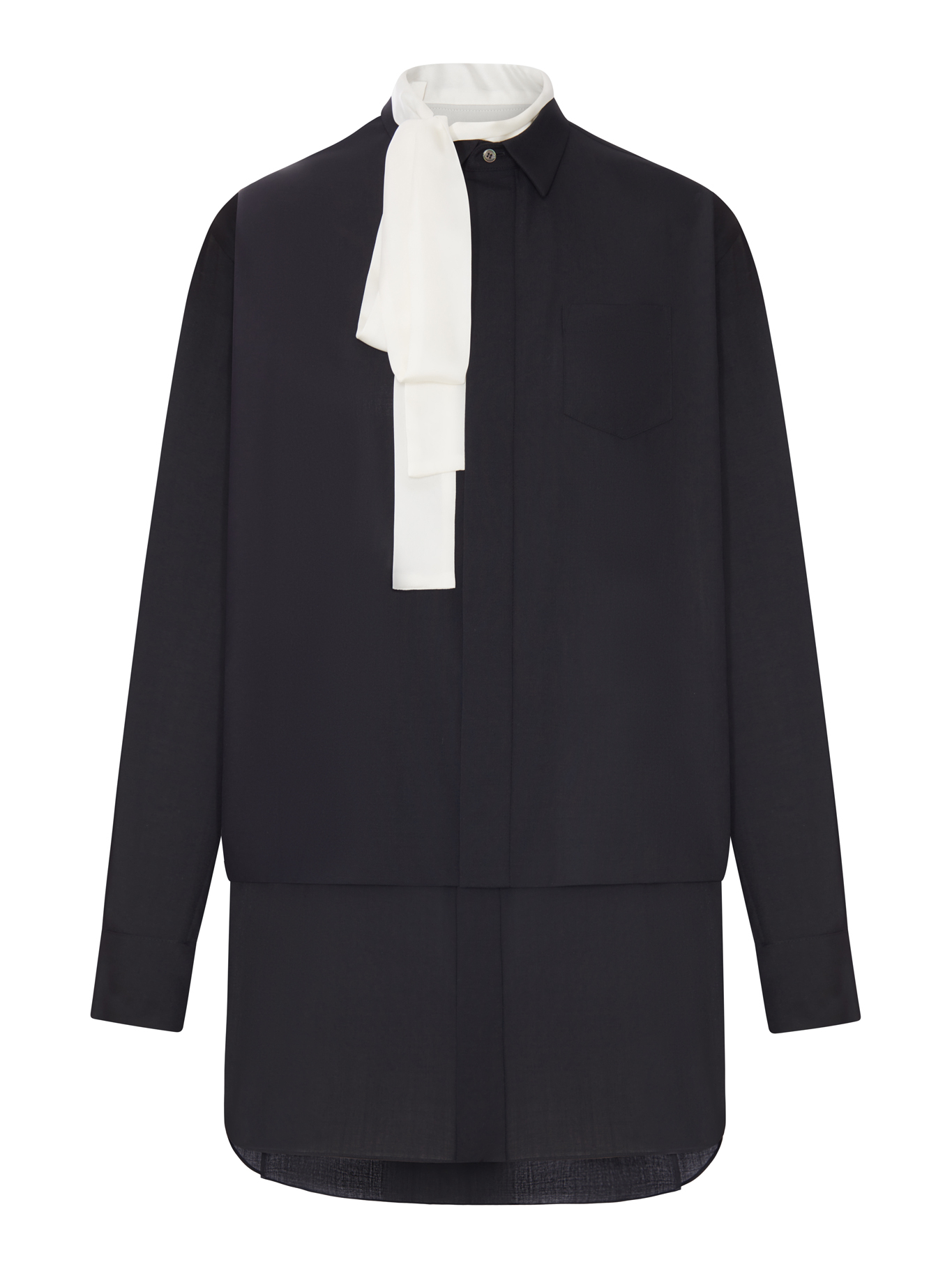 [Sacai] Long sleeve dress FW26 2608566001 BLACK