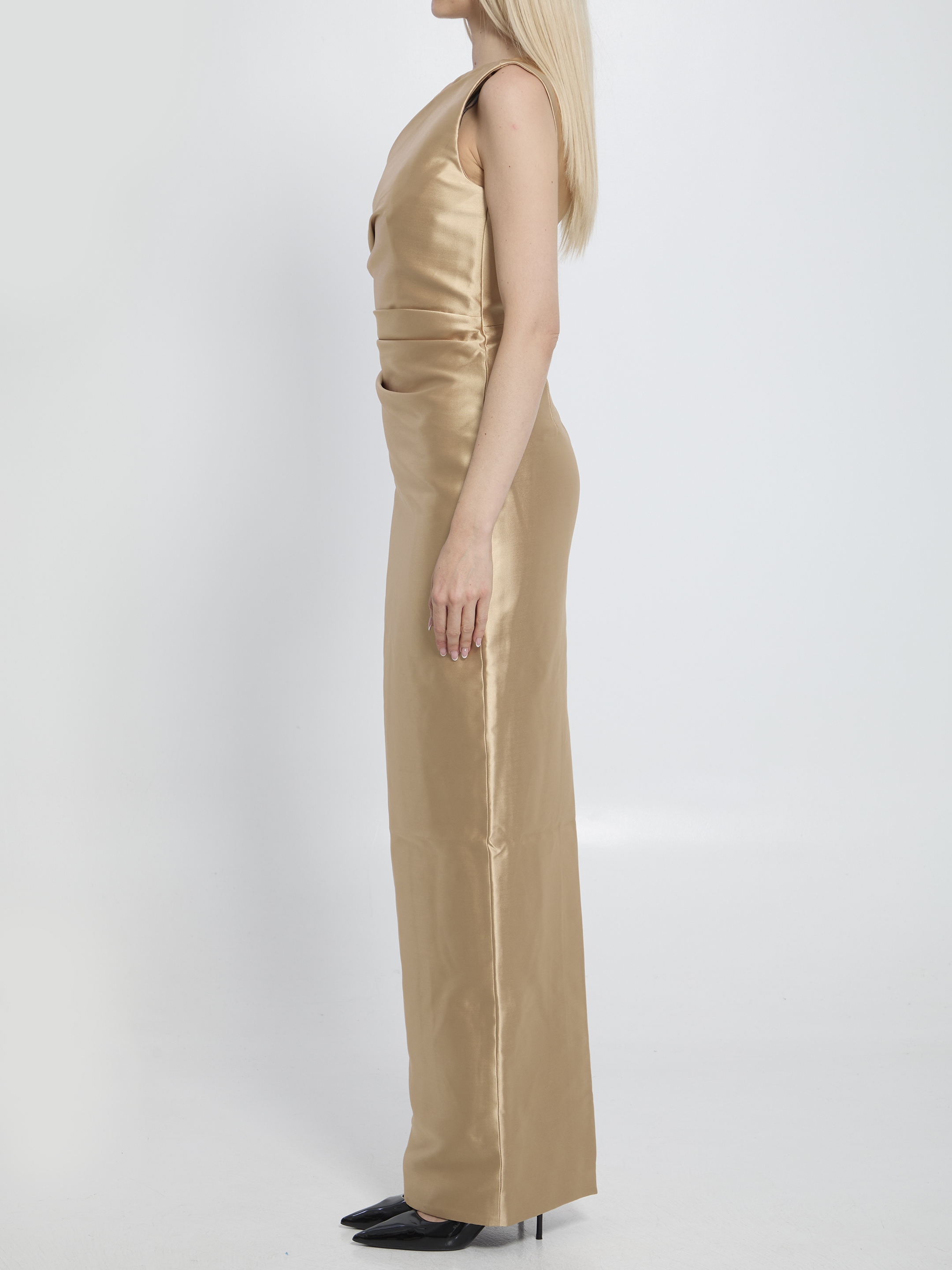 [Solace London] Long sleeve dress FW25 OS37025__CARAMEL