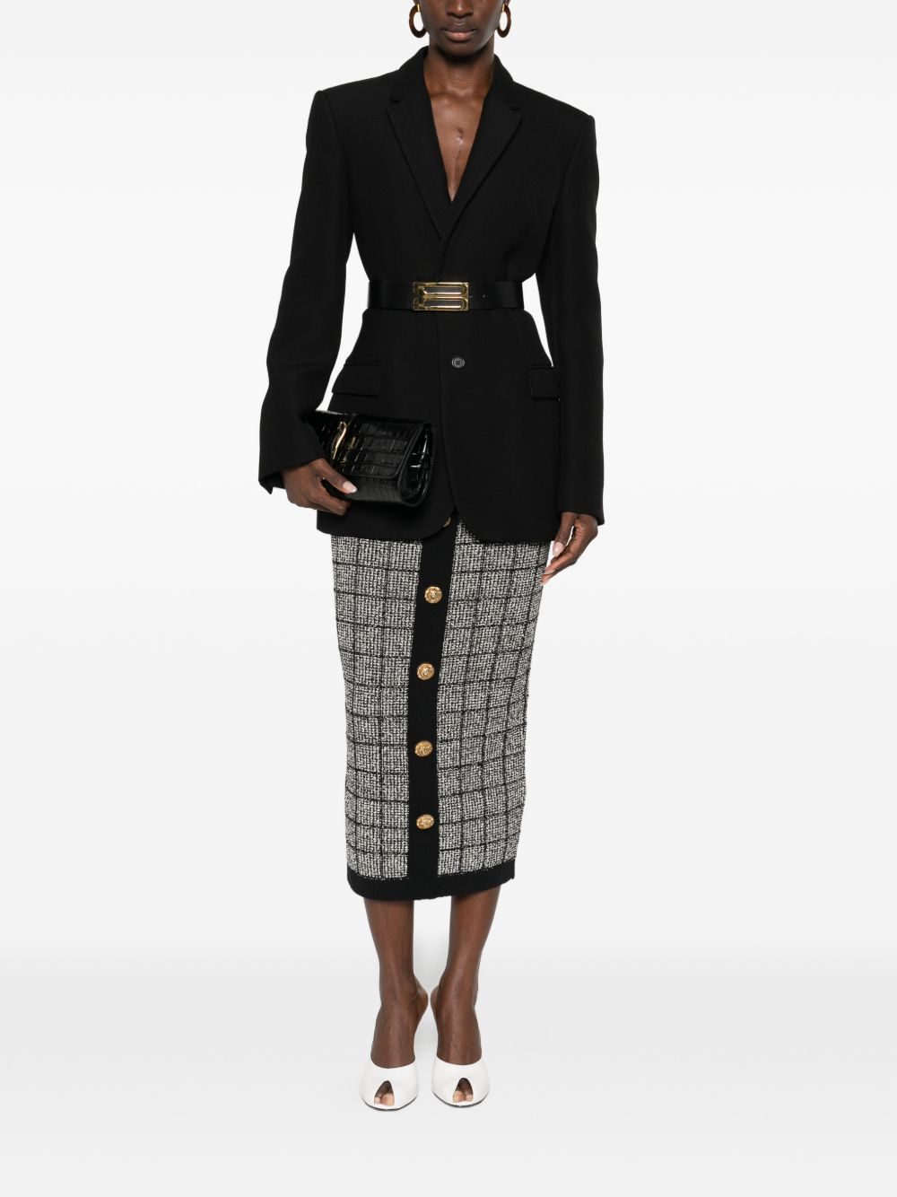 [Balmain] Midi skirt SS26 GF1LD024KJ48EER