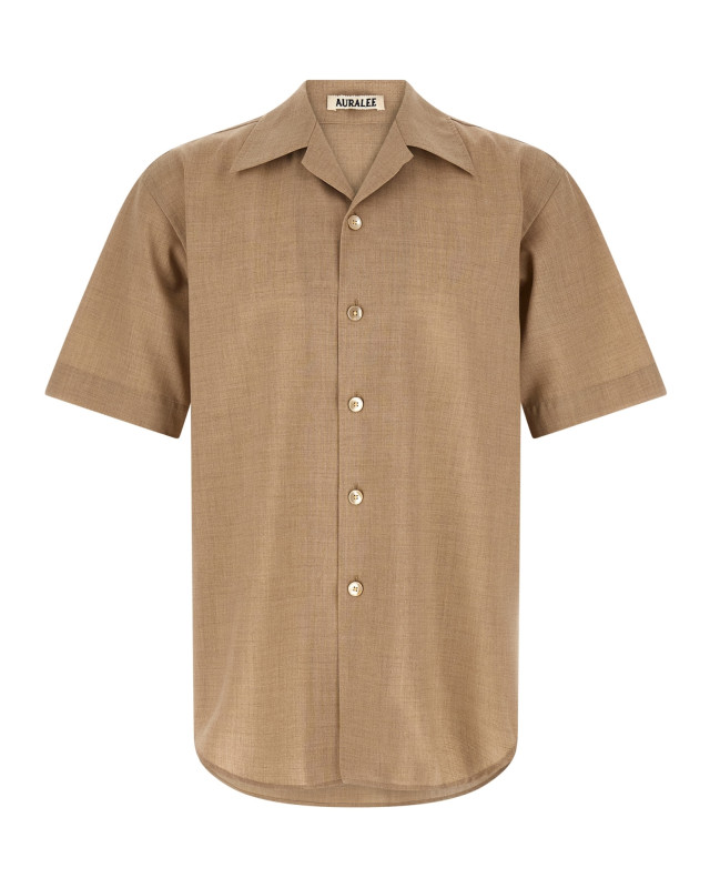 [AURALEE] Shirts Short Sleeve SS26 A26SS02CPTOPBROWNBEIGE