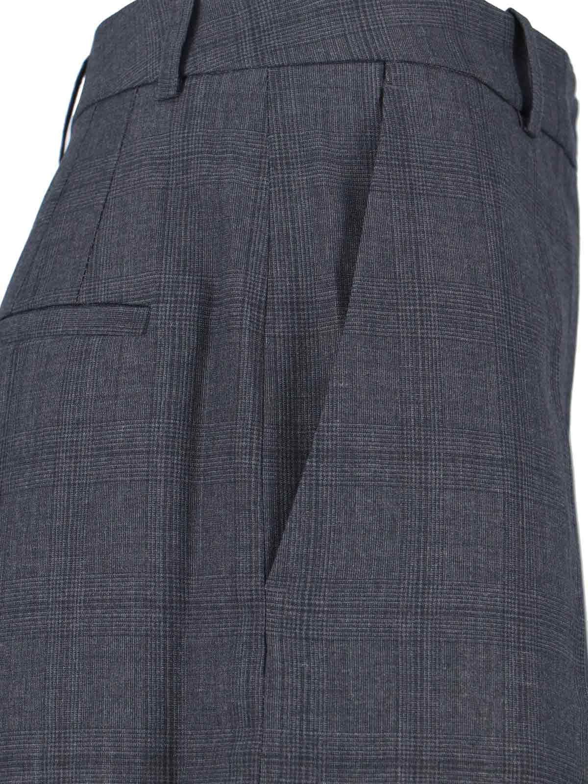 [THE FRANKIE SHOP] Trousers FW25 BRICKELL PLAID TROUSERSDARK GREY