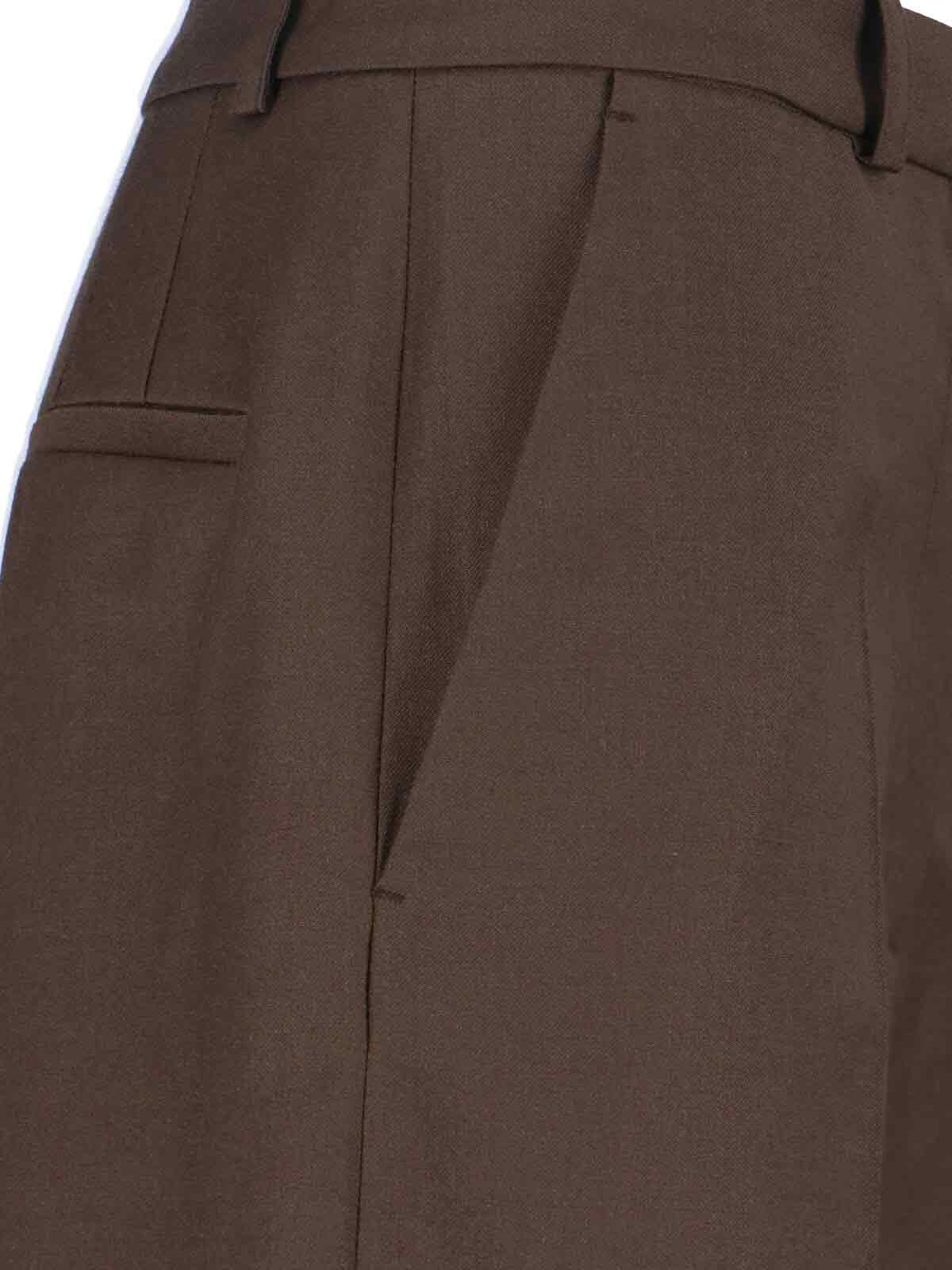 [THE FRANKIE SHOP] Trousers FW25 BRICKELL FLANNEL TROUSERSMOCHA