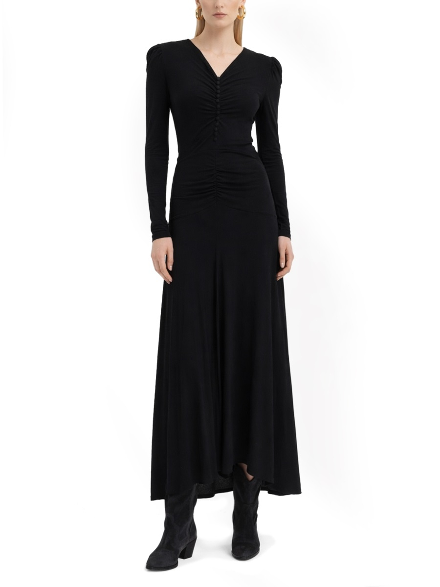[Isabel Marant] Long sleeve dress SS26 RO1040FA_D1K02I01BK