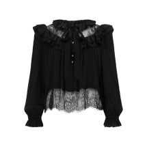 [Self-portrait] Blouse SS26 RS26-192T-B_BLACK