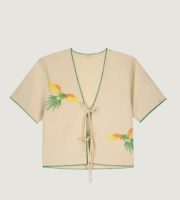 [MAISON LABICHE] Shirts Short Sleeve SS26 ZWVENEURPARROTLINEN OATMEAL BEIGE
