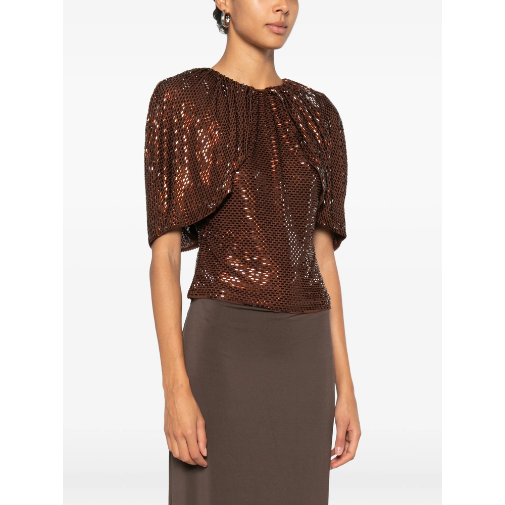 [Self-portrait] Blouse FW26 PF26-054T-BR  BROWN