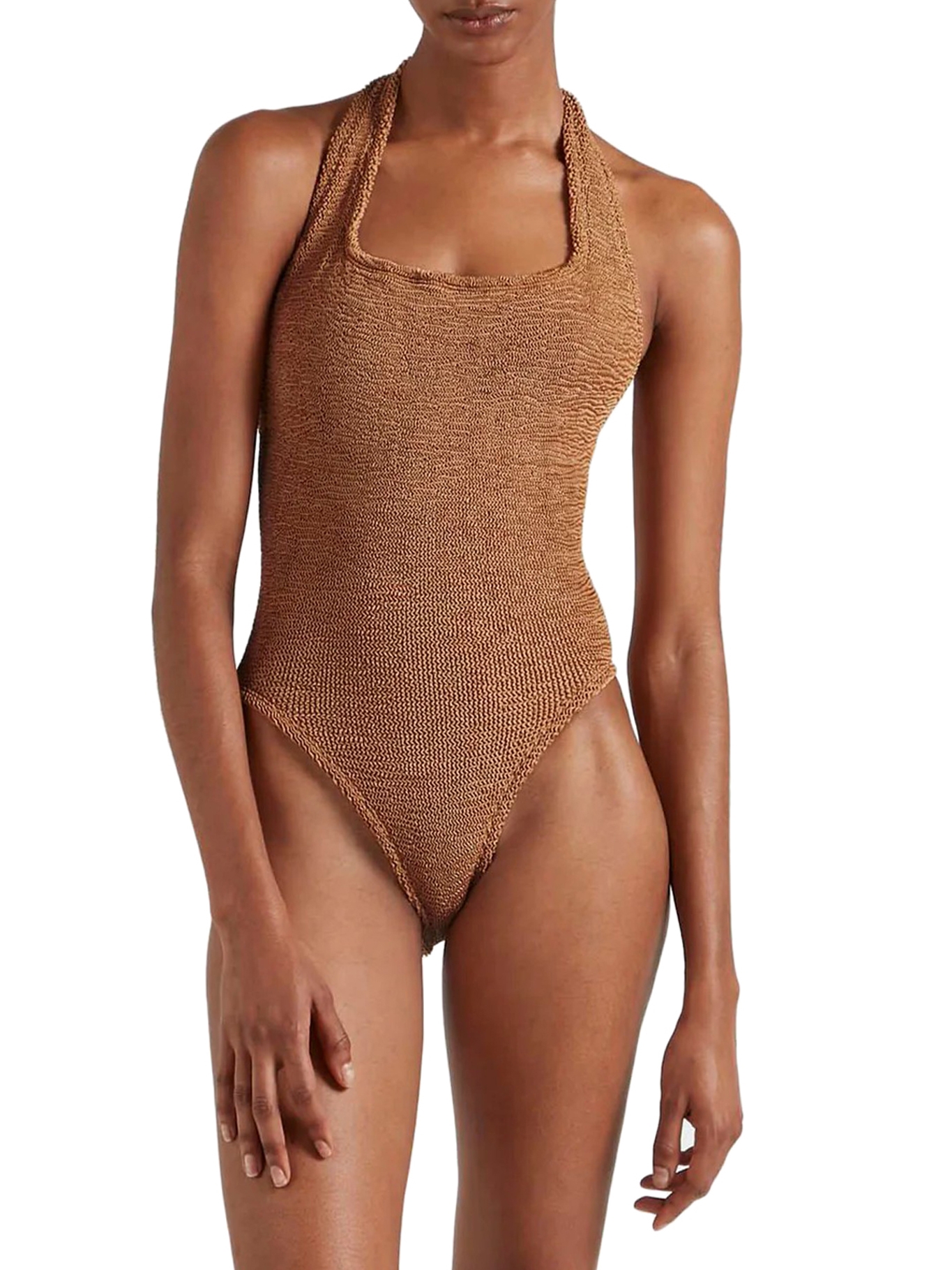 [Hunza G] Monokini FW26 SSANDYCRMETALLIC COCOA