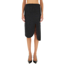 [VICTORIA BECKHAM] Midi skirt FW24 1424WSK005815A_CHARCOAL