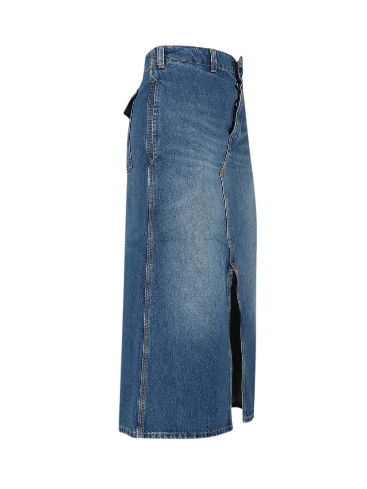 [VICTORIA BECKHAM] Long skirt FW25 1325DSK006587BWASHED BLUE
