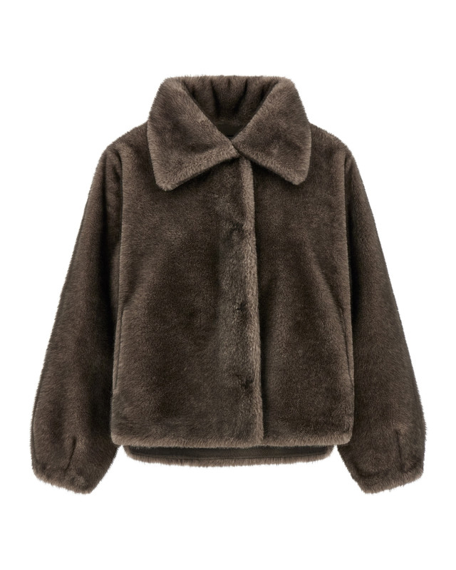 [LOU ANDREA] Fur Jacket FW25 MK2566SILVERGREY