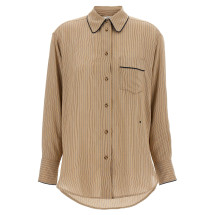 [VICTORIA BECKHAM] Shirts Long Sleeve SS25 1125WSH006013ATOBACCOMIDNIGHT