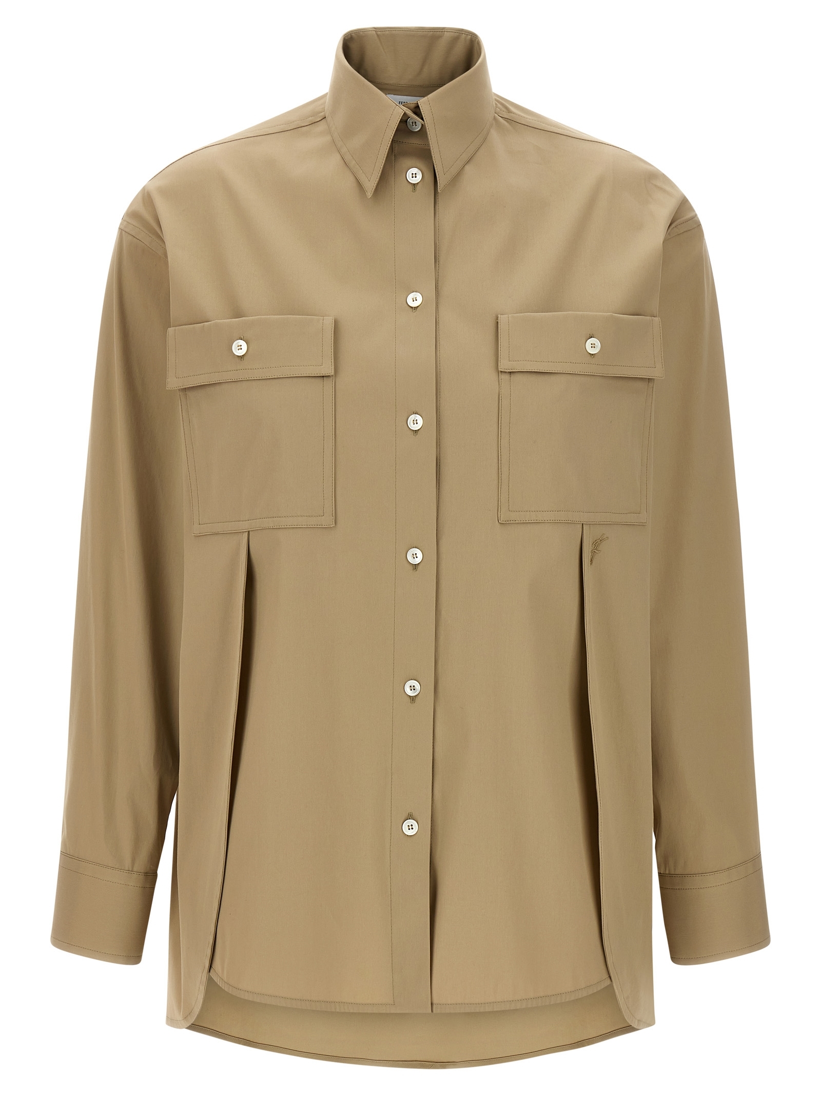 [Ferragamo] Shirts Long Sleeve SS25 780916STONE