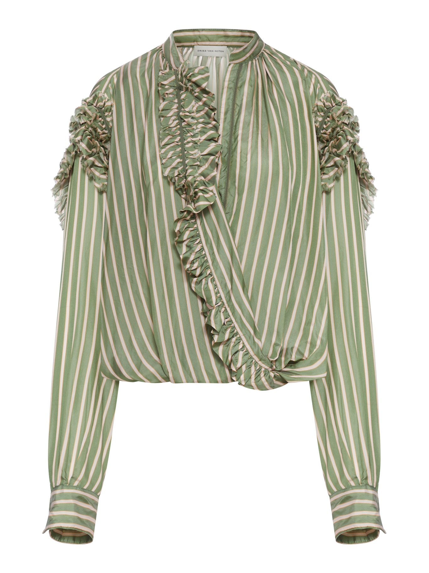 [DRIES VAN NOTEN] Shirts Long Sleeve SS26 2610107453274604 GREEN