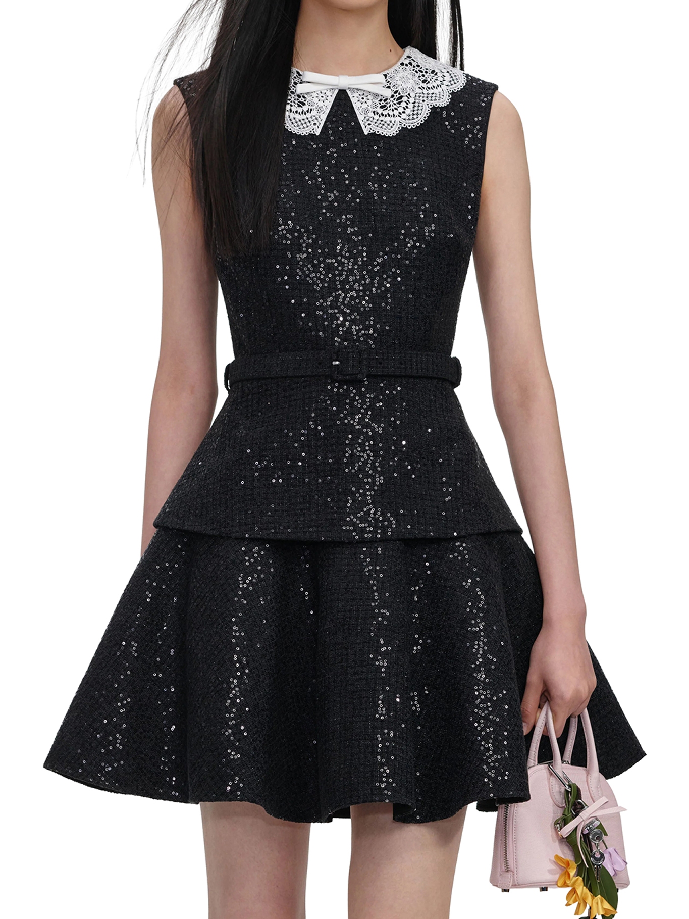 [Self-portrait] Sleeveless dress FW26 PF26002SBBLACK