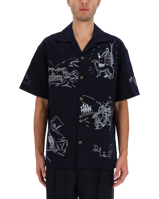 [DROLE DE MONSIEUR] Shirts Short Sleeve FW25 SH228_CO215NAVY