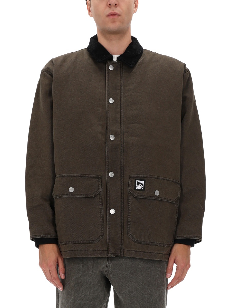 [OBEY] Jacket FW25 121800606_BLACKOLIVEFADEDWASH