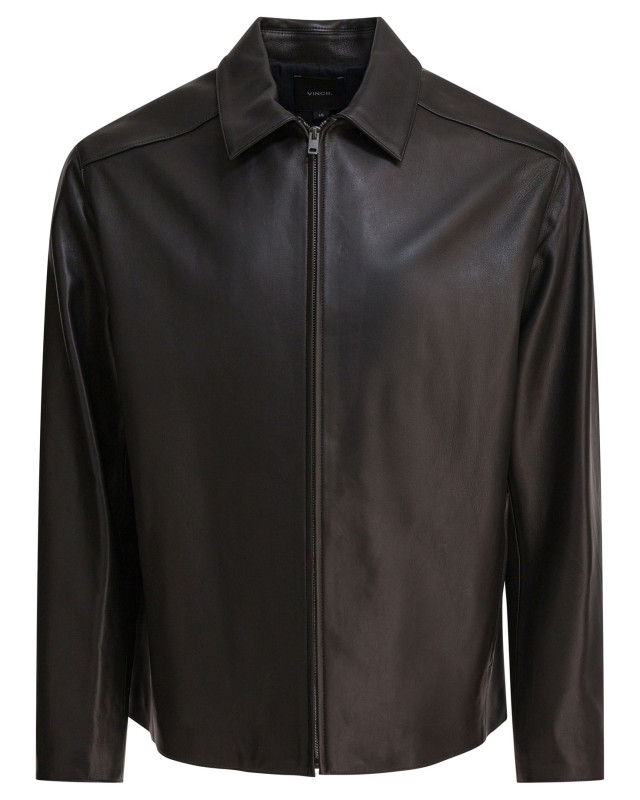 [VINCE] Leather Jacket FW25 M03894016A001BLK