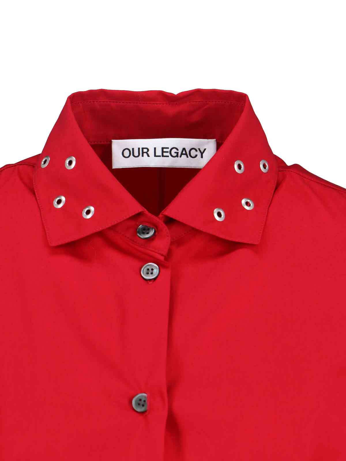 [Our Legacy] Long sleeve dress FW25 W4257FLLIPSTICK RED SUPER POPLIN