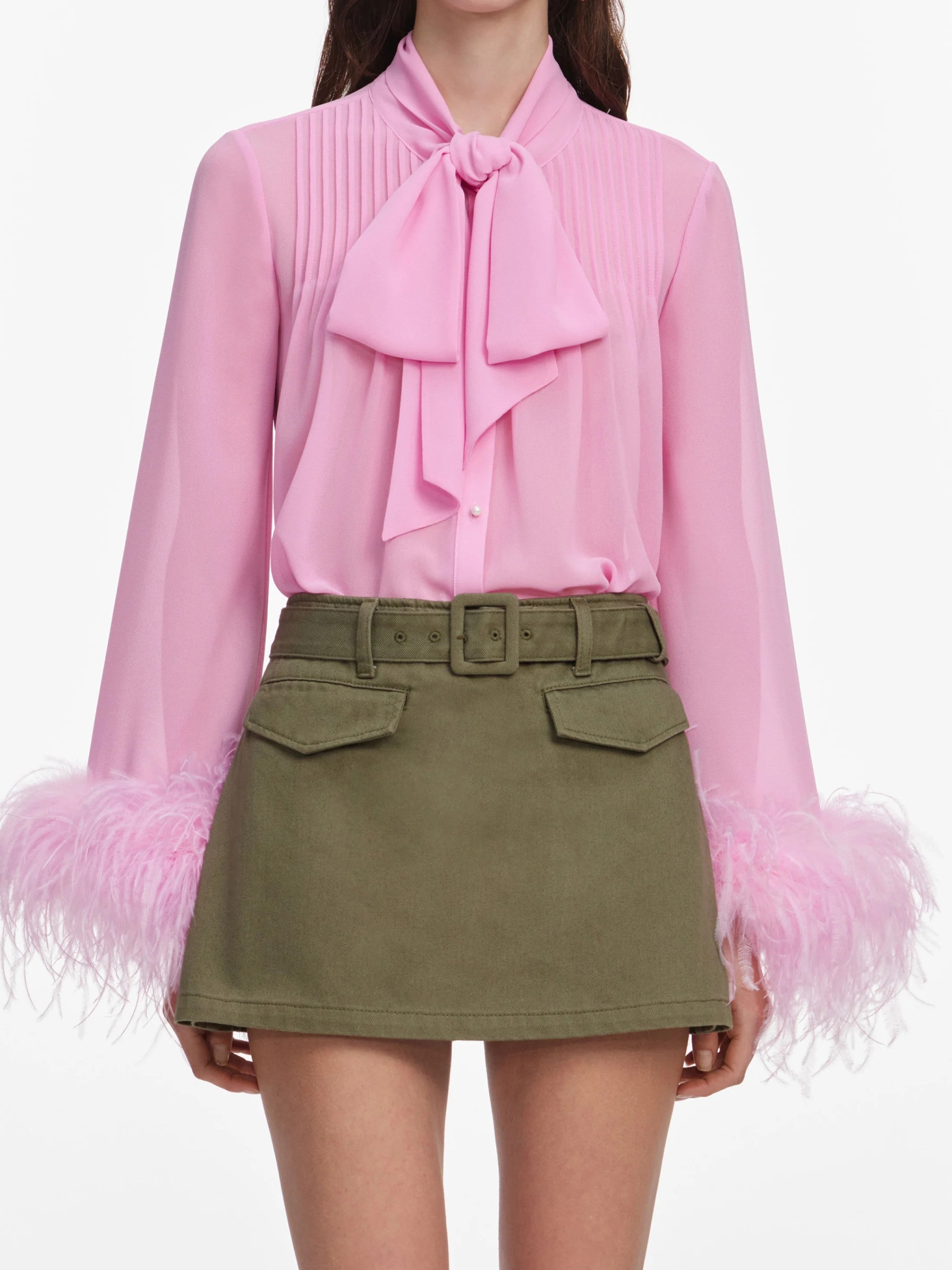 [SELF PORTRAIT] Mini skirt FW26 PF26832SKGKHAKI