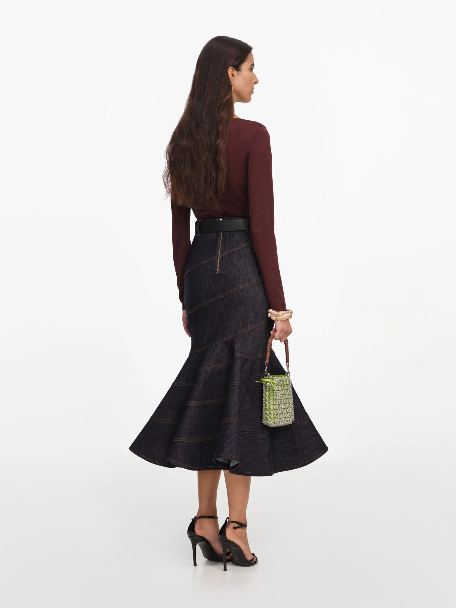 [SELF PORTRAIT] Long skirt FW26 PF26810MSKBLBLUE