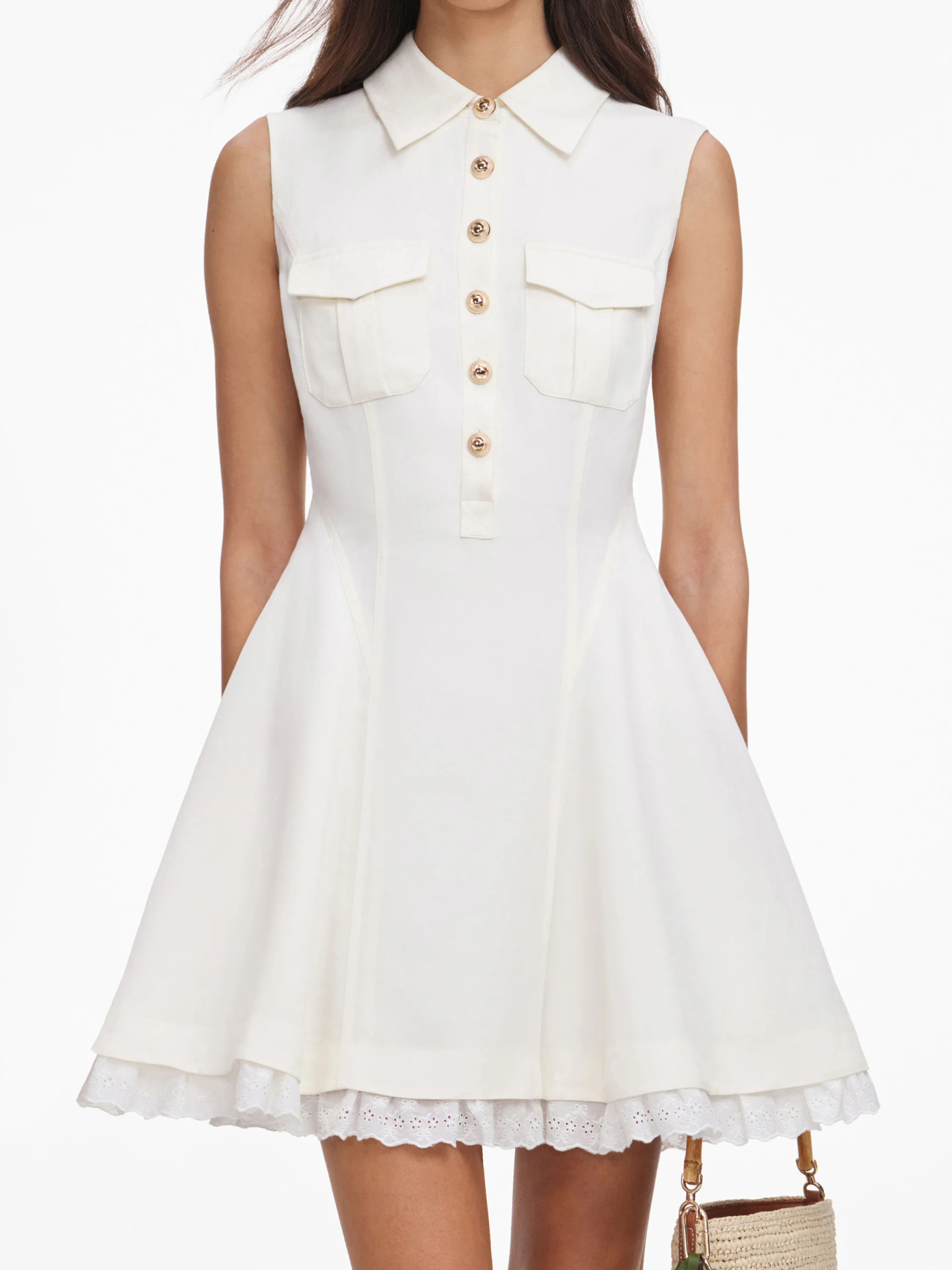 [SELF PORTRAIT] Short sleeve dress FW26 PF26010SACCREAM