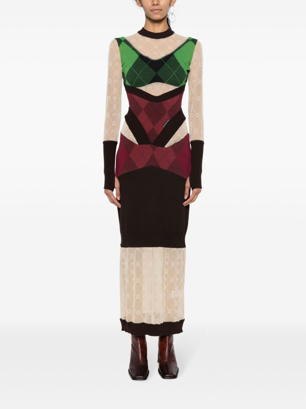 [MARINE SERRE] Long sleeve dress FW23 WDR034UKNI0001GN45