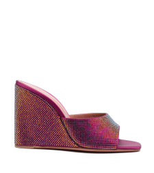 [Amina Muaddi] Sandals SS23 LUPITACRYSTALWEDGESATINMAGENTA