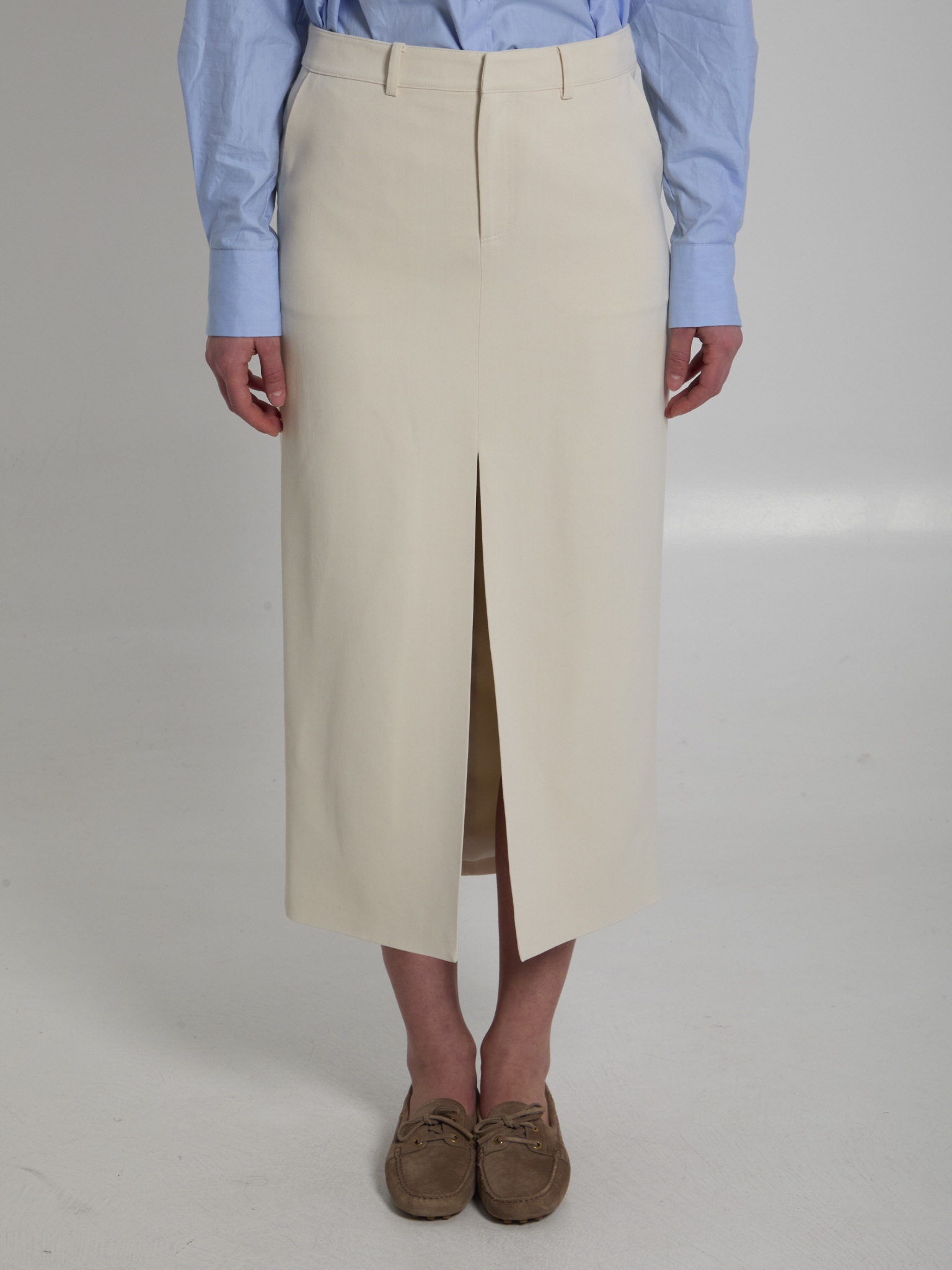 [THE FRANKIE SHOP] Long skirt SS26 SKFS22038005__OFF WHITE
