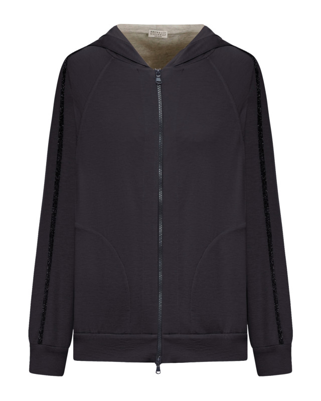 [Brunello Cucinelli] Zip up SS26 MD828SM606C9142 CARBON FEATHER