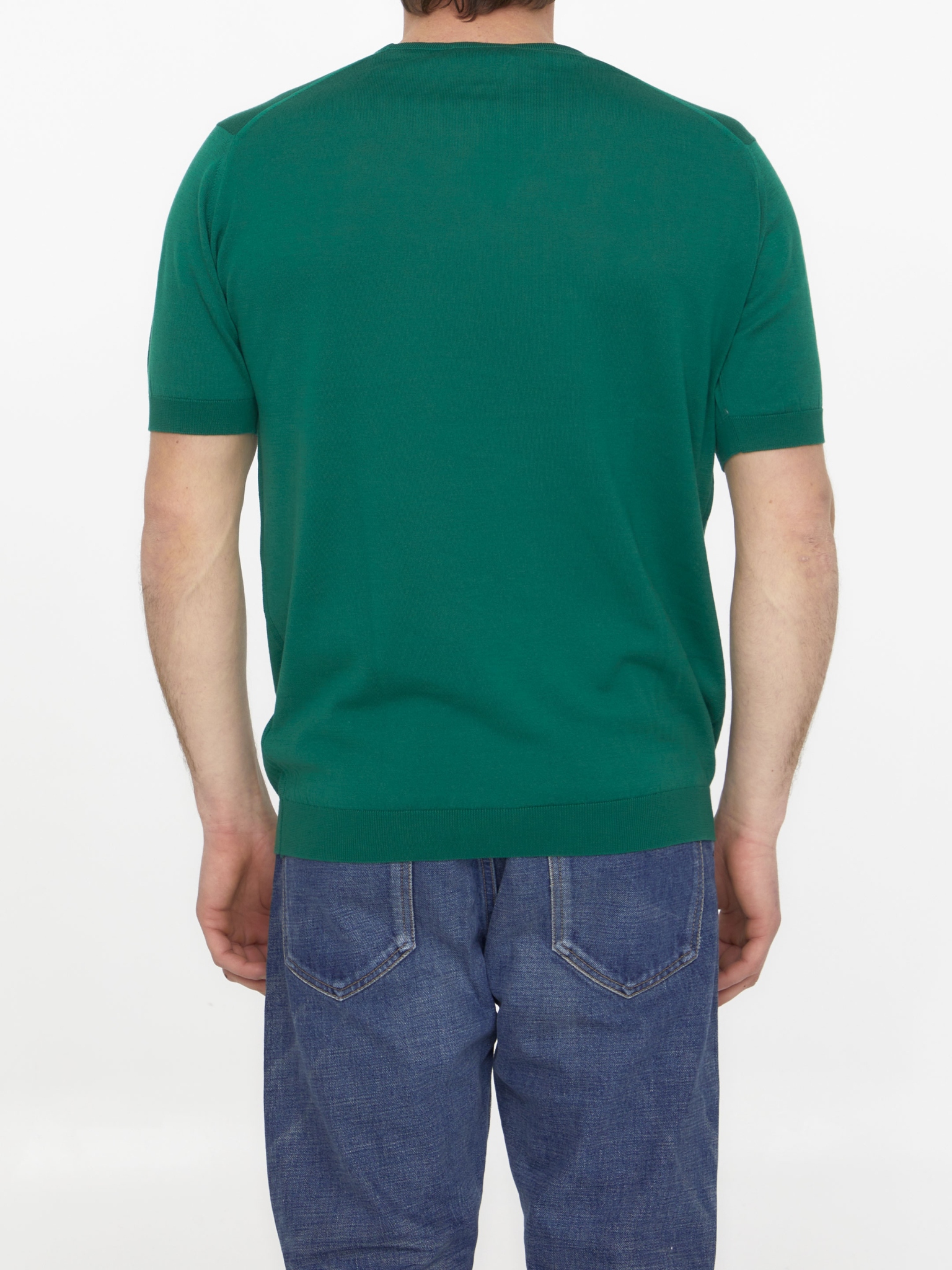 [JOHN SMEDLEY] T-shirts Short Sleeve SS23 BELDEN_30G_SCOTCH GREN