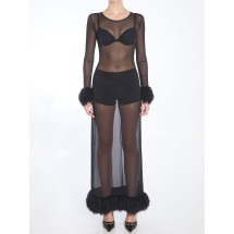 [MARINE SERRE] Long sleeve dress FW24 WDR276A_CJER0004_BK99