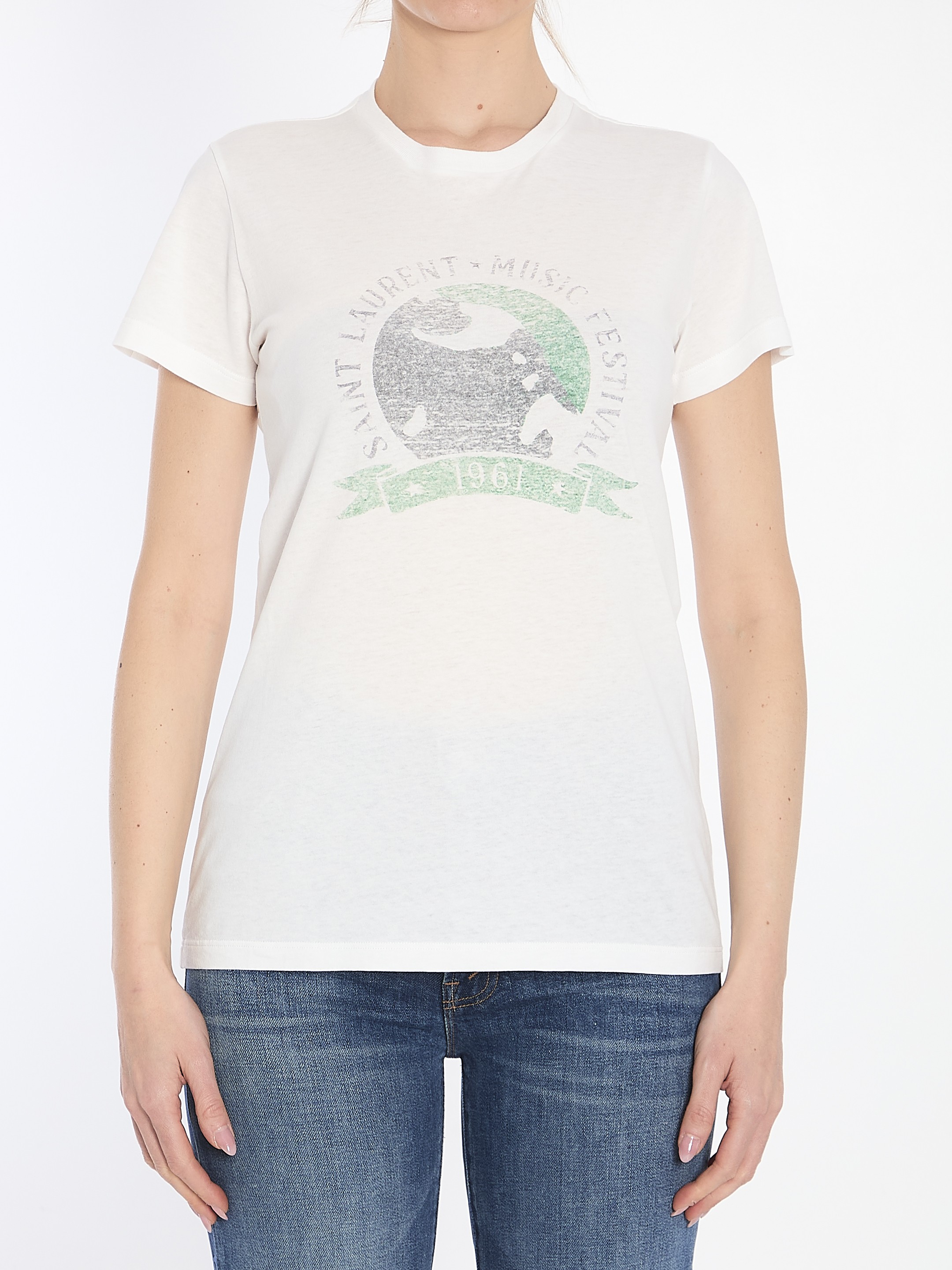 [Saint Laurent] T-shirts Short Sleeve SS25 817047_Y37YJ_9010