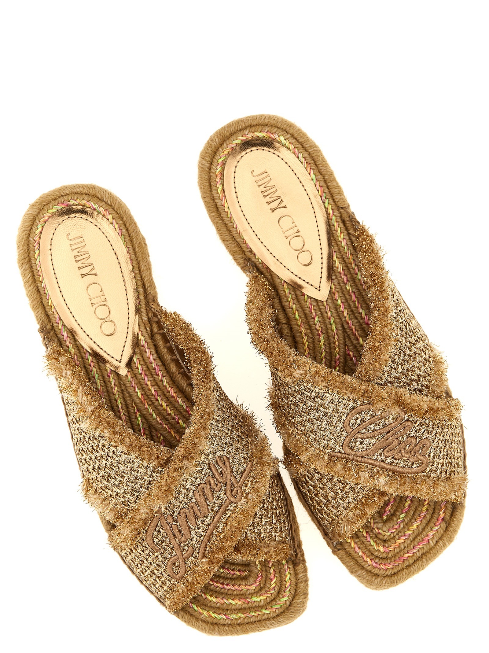 [Jimmy Choo] Sandals SS25 ACIELSANDALFLATGUBGOLDDARKCAPPUCCINO
