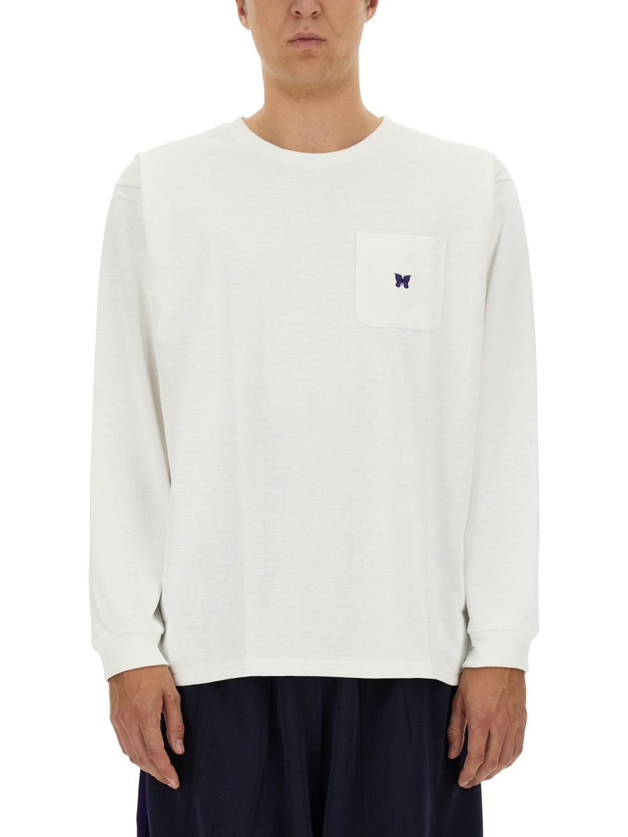 [Needles] T-shirts Long Sleeve FW23 NS272_A-WHITE