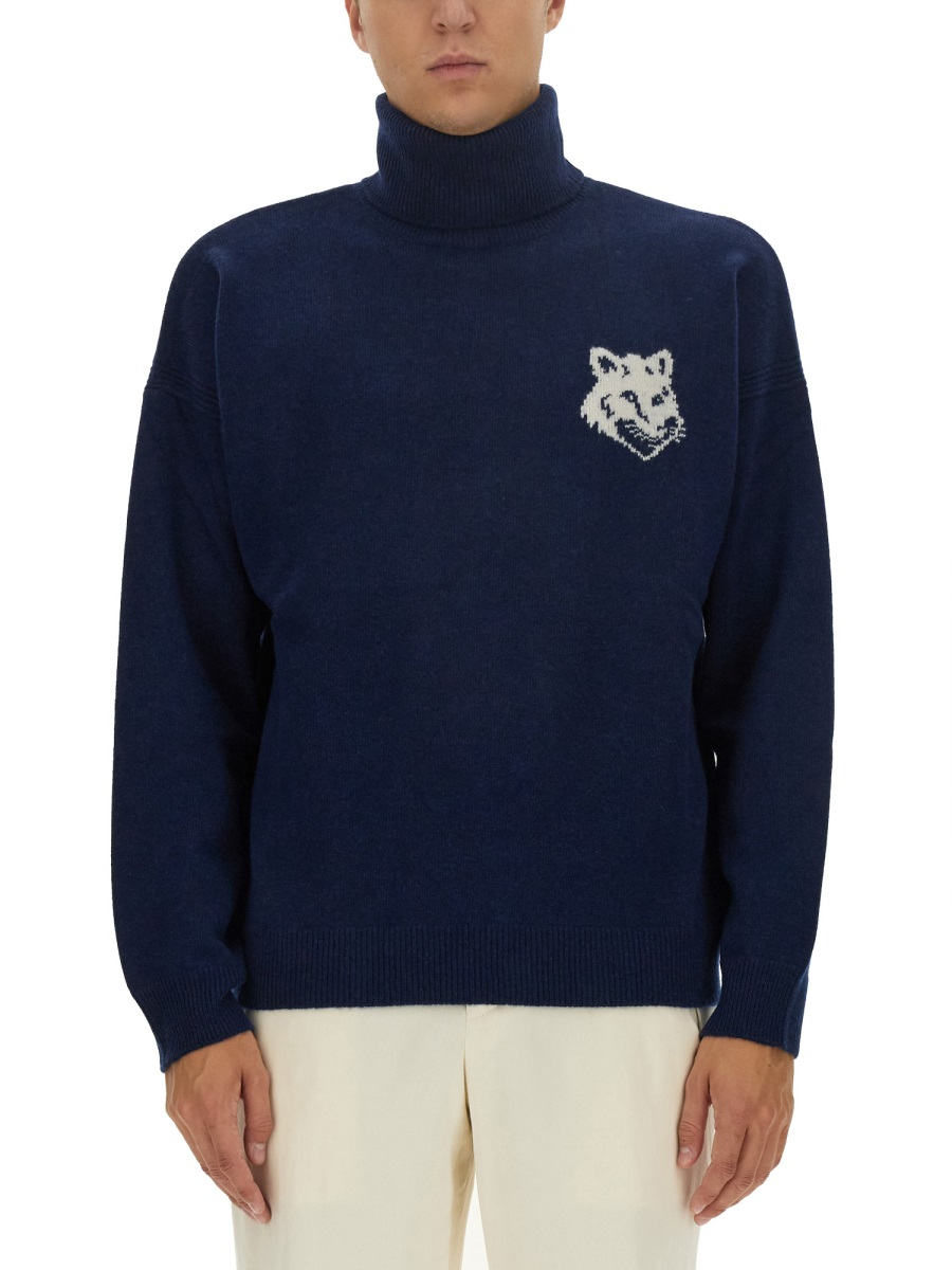 [MAISON KITSUNE] Knitwear FW23 LM00820KT1063_INKBLUE