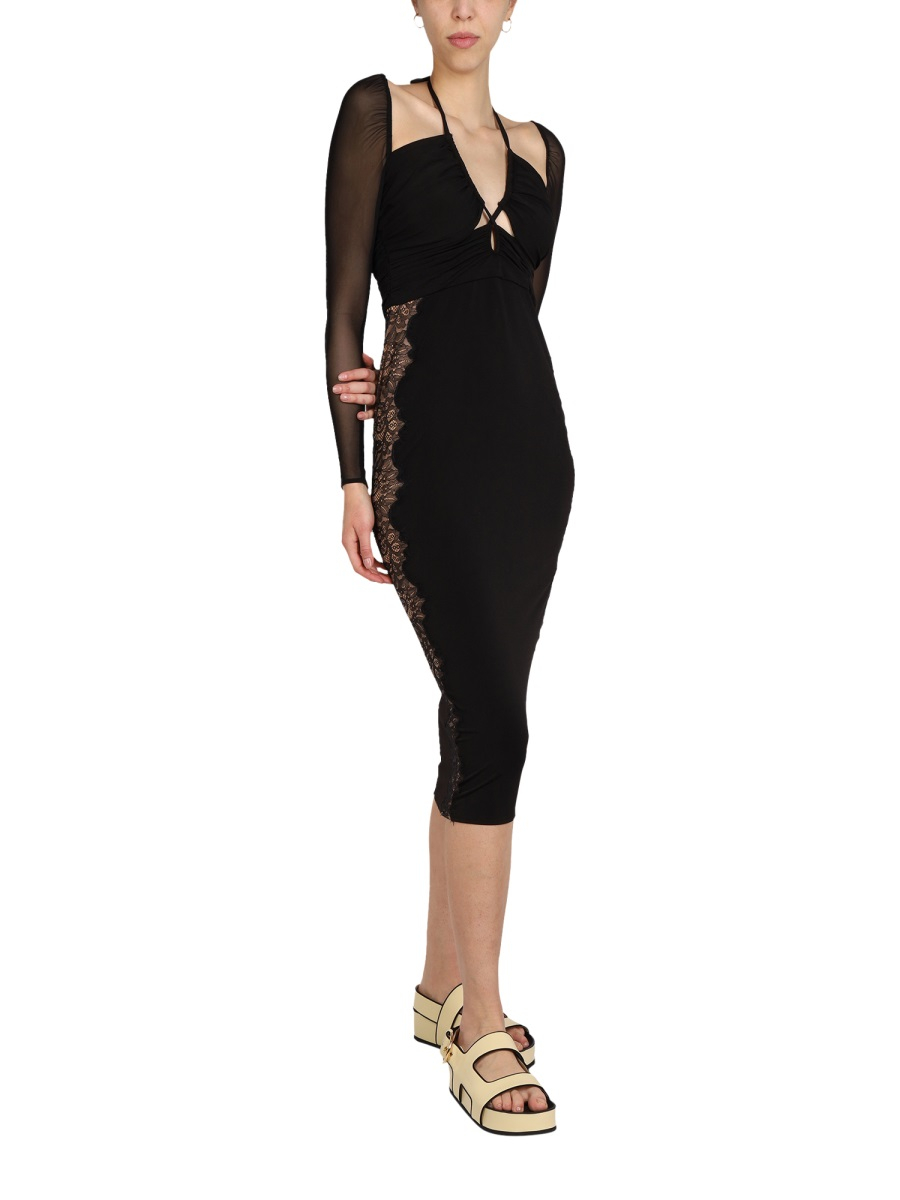 [Self-portrait] Long sleeve dress SS22 SS22-113_BLACK