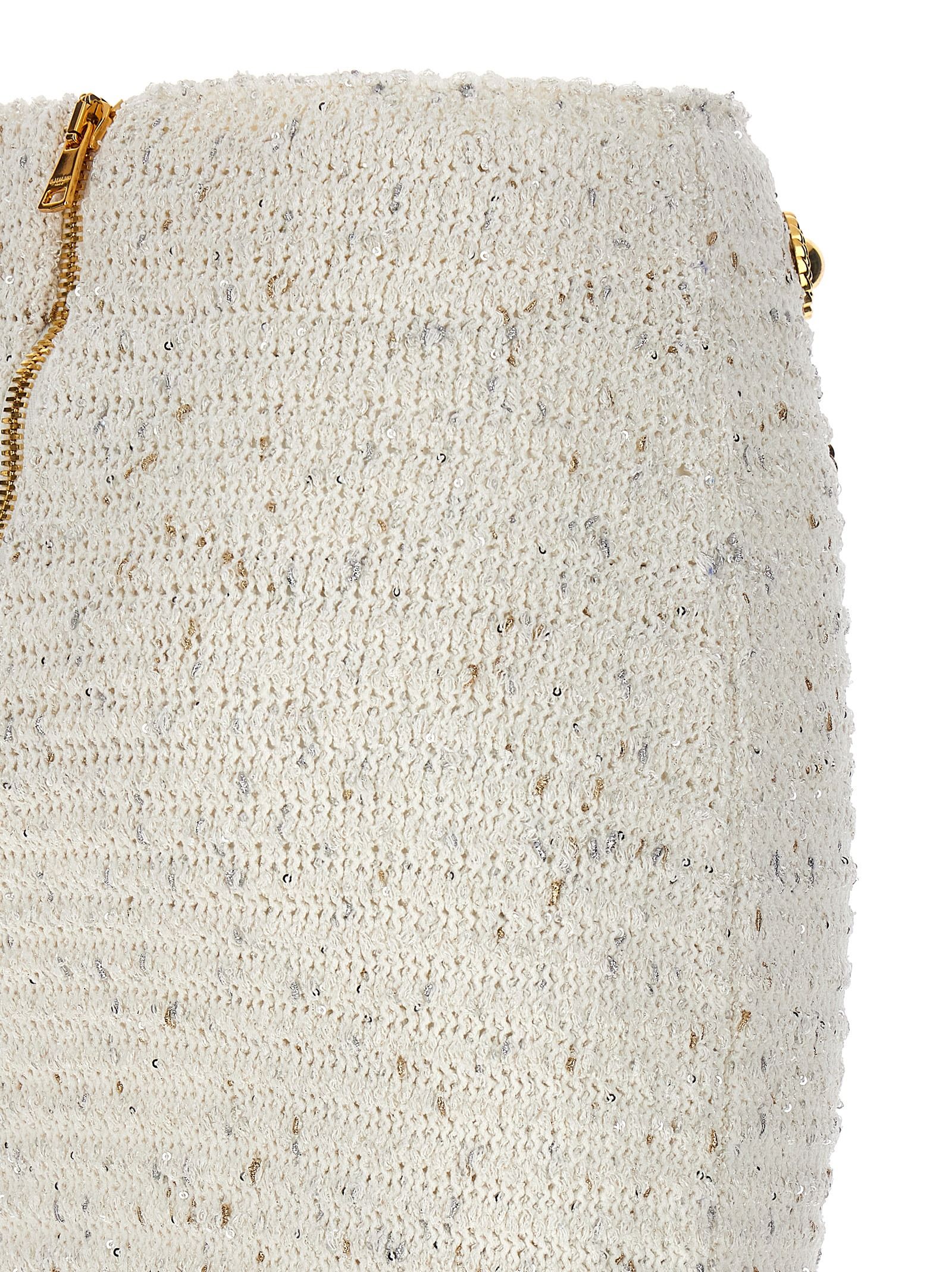 [Balmain] Midi skirt SS24 CF1LB049KF46GAD