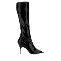 [Amina Muaddi] Long Boots FW25 BRUNASTREHIGHBOOT BLA95PYRH