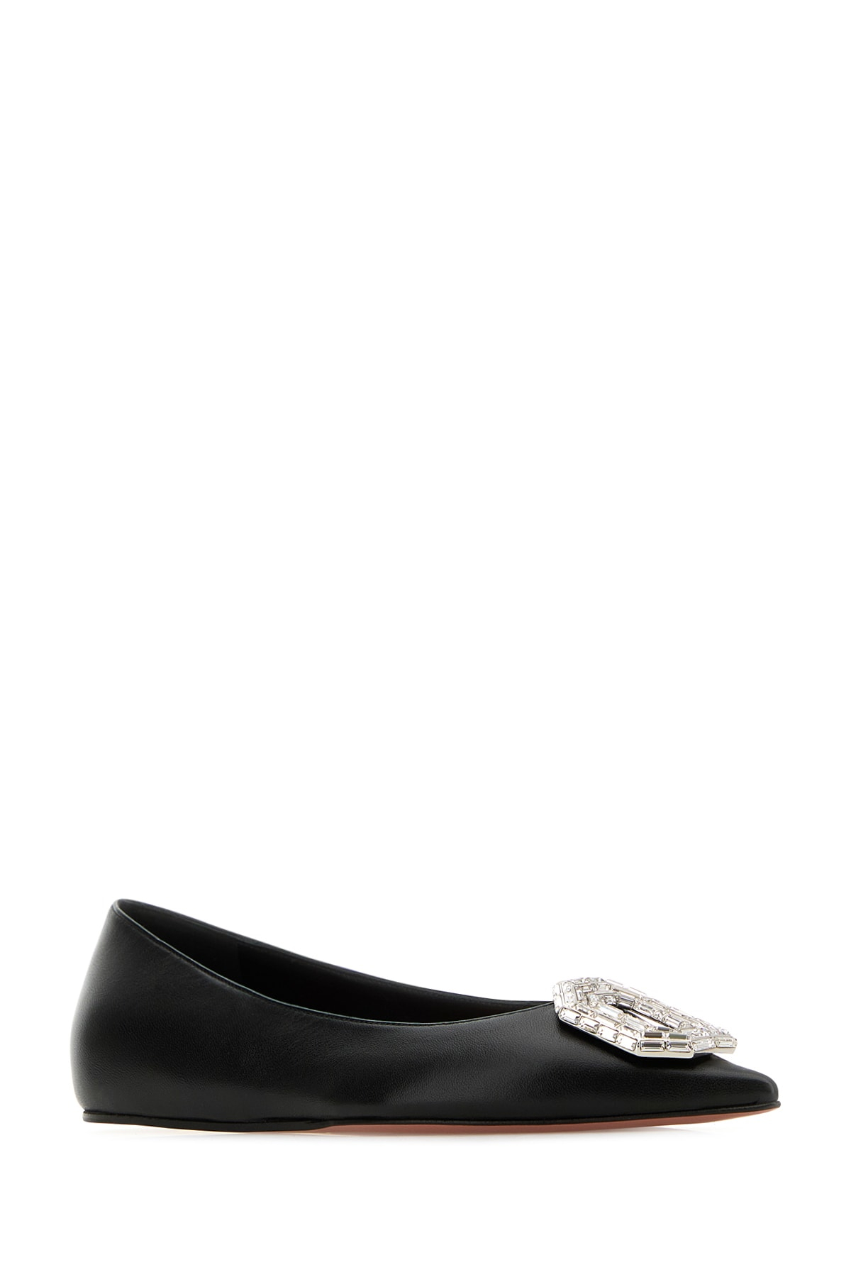 [Amina Muaddi] Flat shoes FW25 CAMELIAFLAT BLKWHT