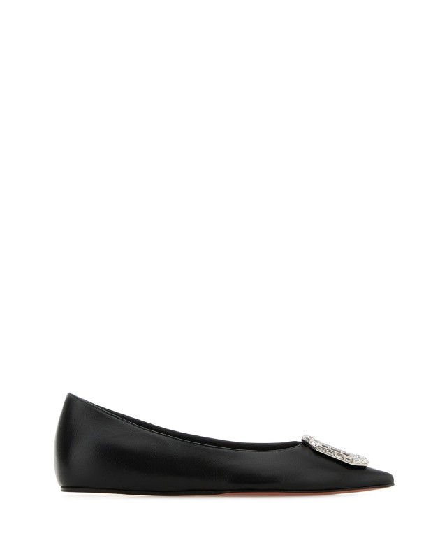 [Amina Muaddi] Flat shoes FW25 CAMELIAFLAT BLKWHT