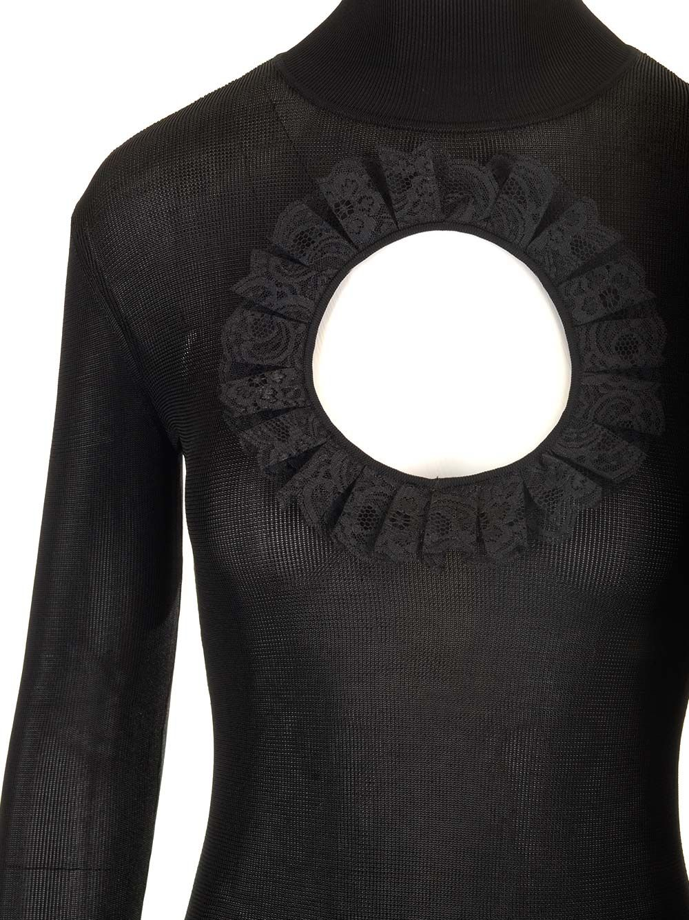 [Self Portrait Residency] T-shirts Long Sleeve SS25 SS25-CK-005TBBLACK