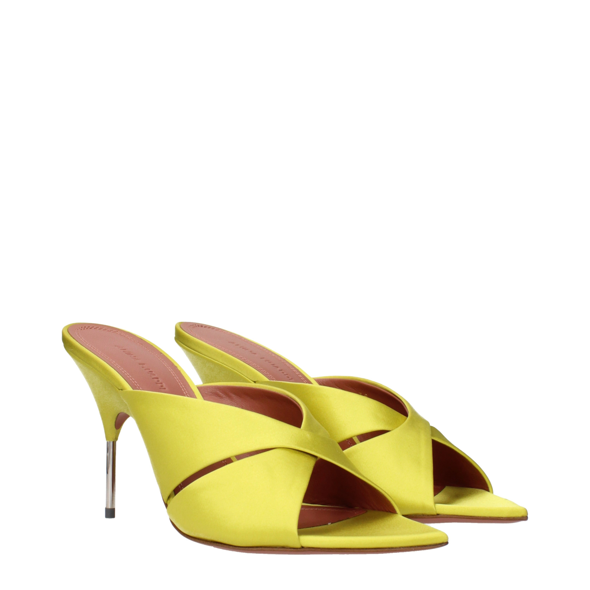 [Amina Muaddi] Sandals SS25 SAMANTHASLIPPER95SATINLIME