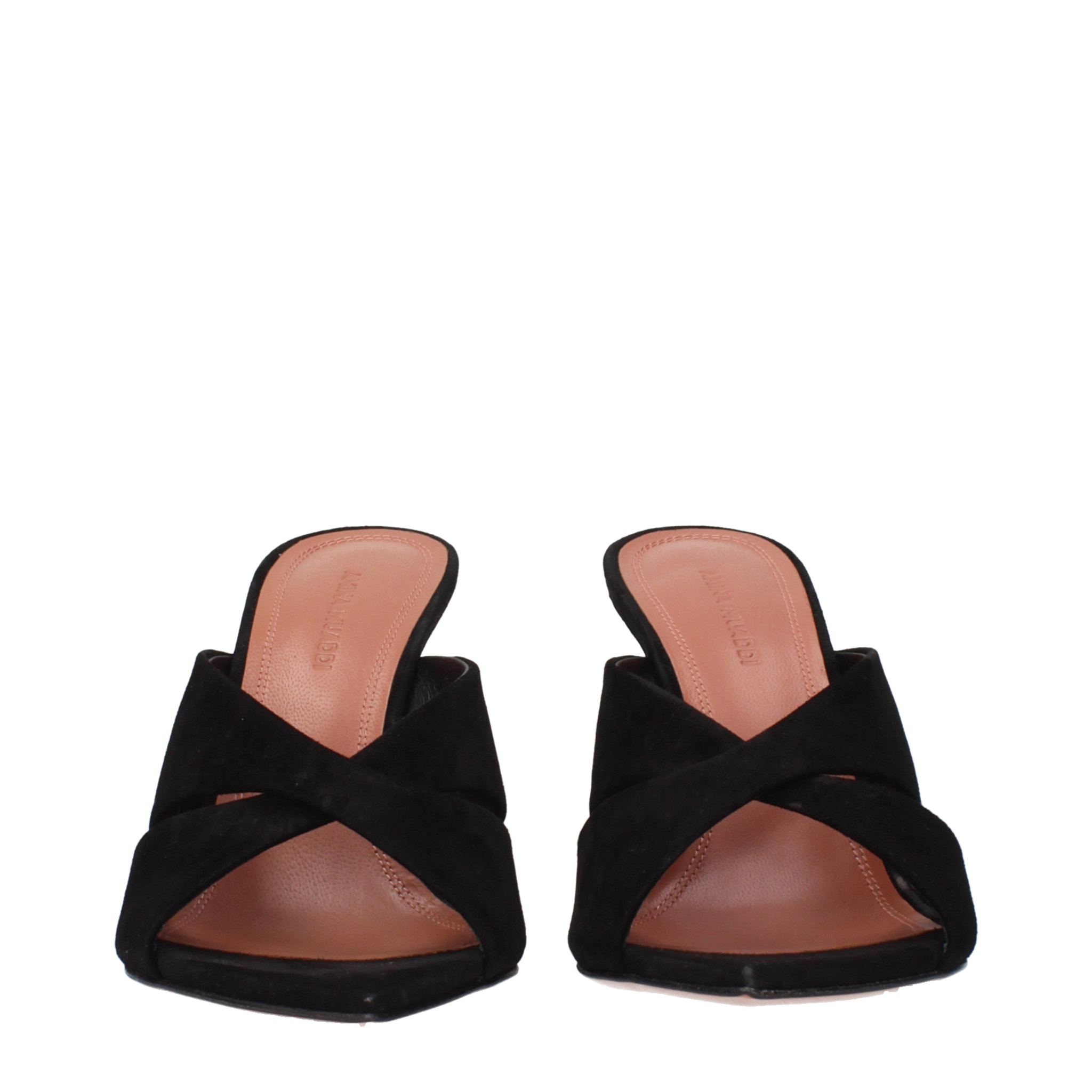 [Amina Muaddi] Sandals SS25 SAMANTHASLIPPER95SUEDEBLACK