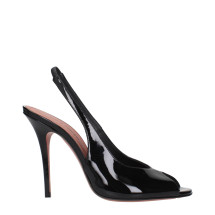 [Amina Muaddi] Sandals SS25 KRISTINASLING105PATENTBLACK