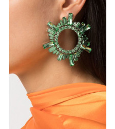 [Amina Muaddi] Earring SS22 BEGUMEARRINGSCRYSTALCHRYSOLITE&SILVER