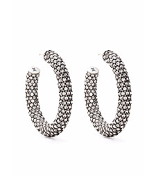 [Amina Muaddi] Earring FW21 CAMERONHOOPBIGWHITE&SILVER