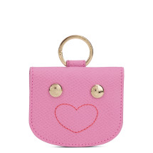 Leather card holder with ring
