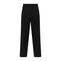 Pants with double pleats in poplin